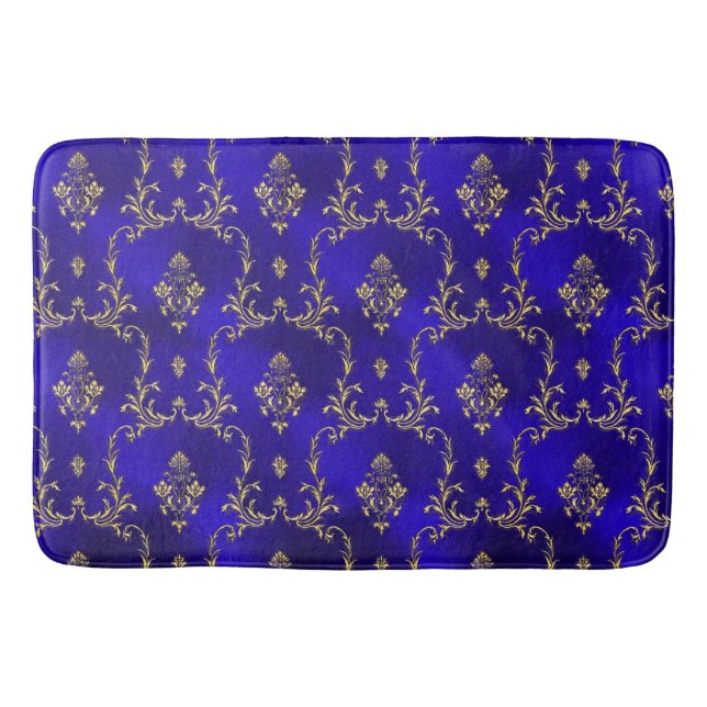 Bad Matte-Blau u. Gold Badematte (Vorderseite)