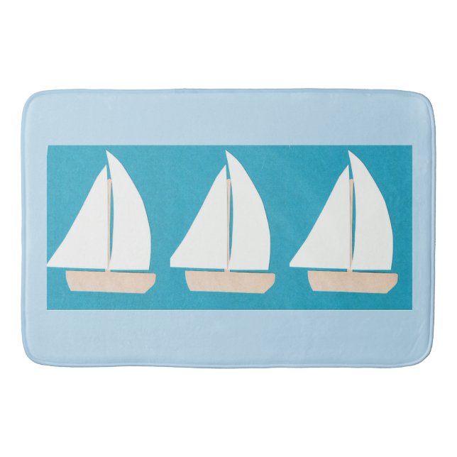 Bad-Matte mit Segelboot-Entwurf Badematte (Vorderseite)