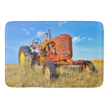 Bad-Matten-Antiken-Orangen-Traktor