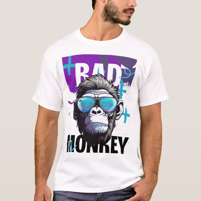 Bad Monkey Attitude - Cooles Gorilla Graphic T-Shi T-Shirt (Vorderseite)