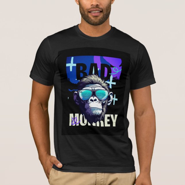 Bad Monkey Sunglasses Streetwear Graphic T-Shirt (Vorderseite)
