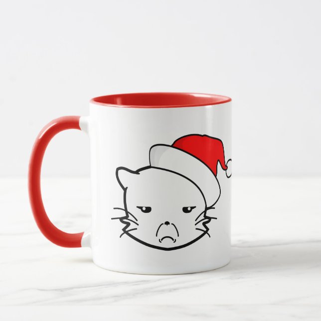 Bad Mood Cat Christmas Edition Tasse (Links)