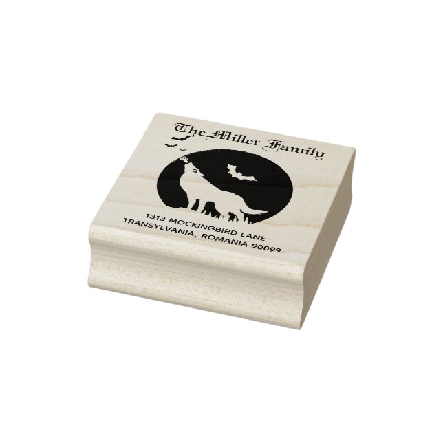 Bad Moon Wood Art Rücksendeadresse Gummistempel (Stempel)