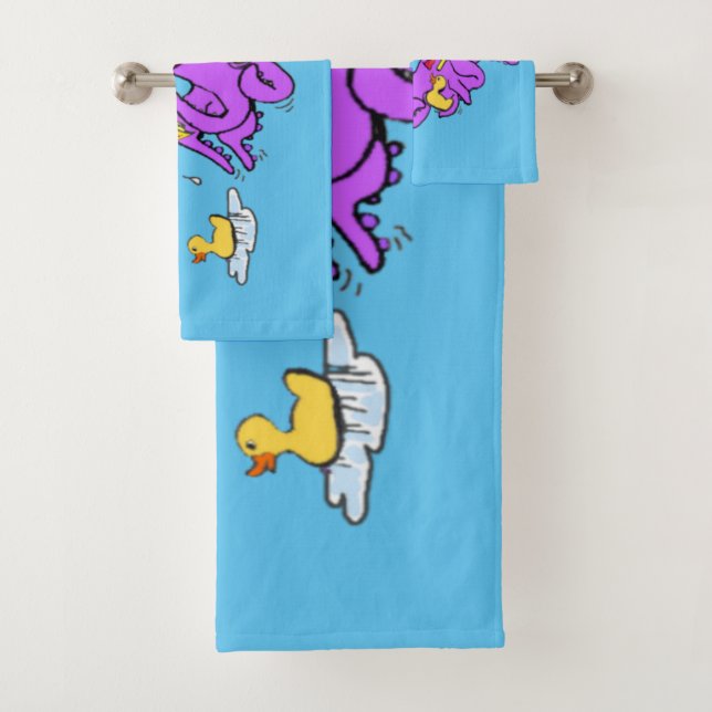 Bad Octopus Cartoon Badetuch Set (Insitu)