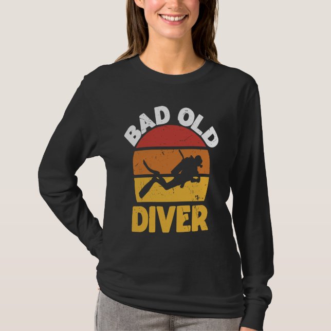 Bad Old Diver I Scuba Diver T-Shirt (Vorderseite)