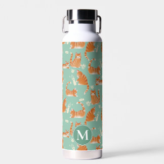 Bad Orange Tabby Katzen klopfen über Muster Trinkflasche