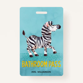 Bad Pass Niedlich Zebra Lehrerschule Ausweis
