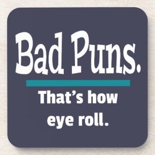 Bad Puns Eye Roll Vater Joke Funny Puns Getränkeuntersetzer