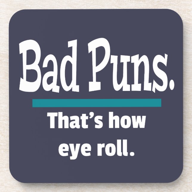 Bad Puns Eye Roll Vater Joke Funny Puns Getränkeuntersetzer (Vorderseite)