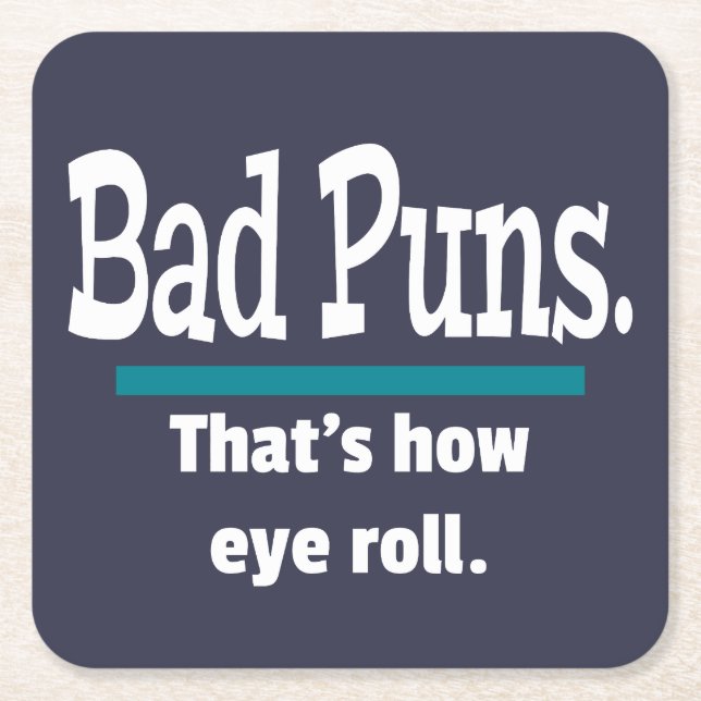Bad Puns Eye Roll Vater Joke Funny Puns Rechteckiger Pappuntersetzer (Vorderseite)