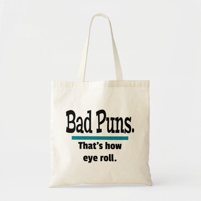 Bad Puns Eye Roll Vater Joke Funny Puns Tragetasche (Vorne)