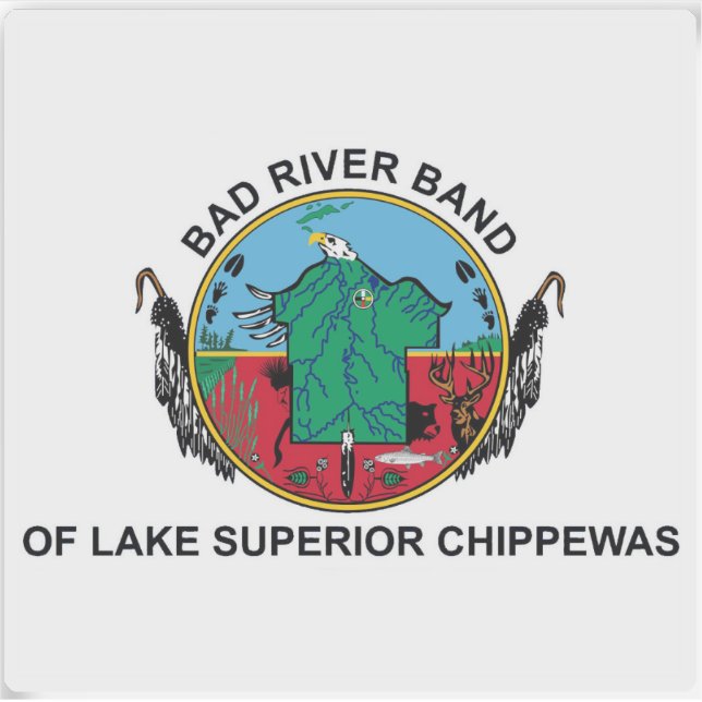 Bad River Band Flag, USA Aufkleber (Vorderseite)