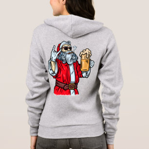 Bad Santa Claus, Rock, Bier und Zigar Hoodie