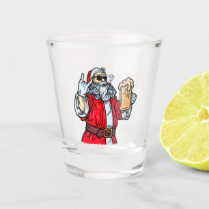 Bad Santa Claus, Rock, Bier und Zigar Schnapsglas
