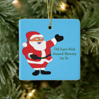 Bad Santa POETRY Merkwürdiger Spaß Klassischer Wer Keramikornament
