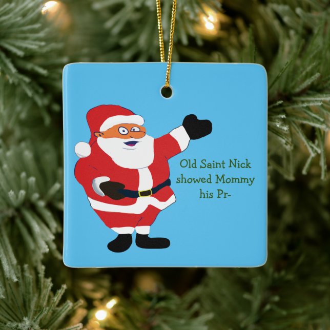 Bad Santa POETRY Merkwürdiger Spaß Klassischer Wer Keramikornament (Baum)
