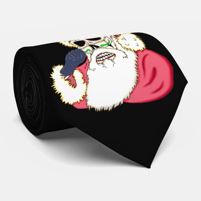 Bad Santa Skull Krawatte (Gerollt)