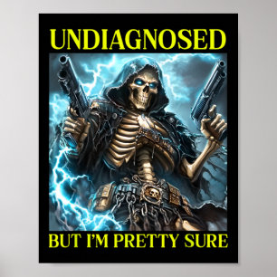 Bad Skeleton Undiagnostizierter Autismus Brainrot Poster