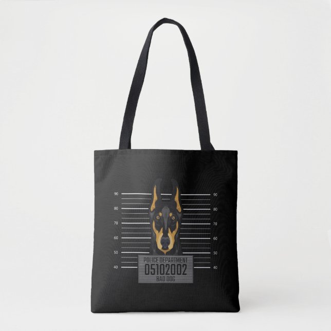 Bad Thief Animal Tasse Shot Doberman Stubborn Hund Tasche (Vorderseite)
