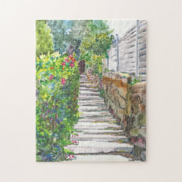 Bad tritt Aquarell-Puzzlespiel