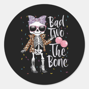 Bad Two der Knochen Halloween 2. Geburtstag G Runder Aufkleber
