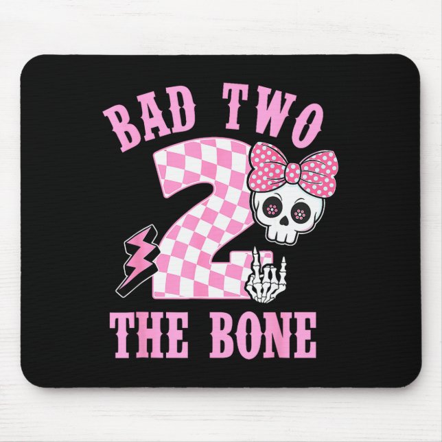 Bad Two The Bone Birthday 2 Years Old Nk Checkered Mousepad (Vorne)