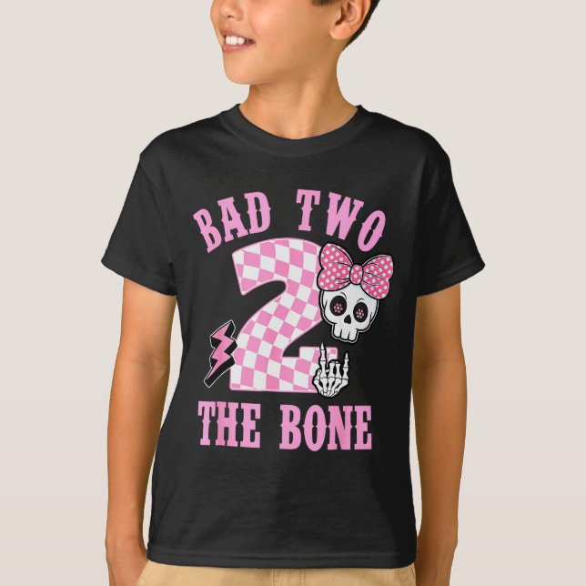 Bad Two The Bone Birthday 2 Years Old Nk Checkered T-Shirt (Vorderseite)