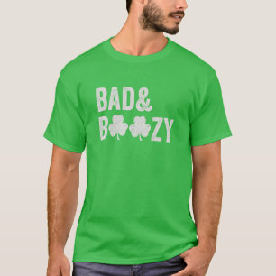 Bad und bozy Funny Saint Patrick Day trinken Gif T-Shirt