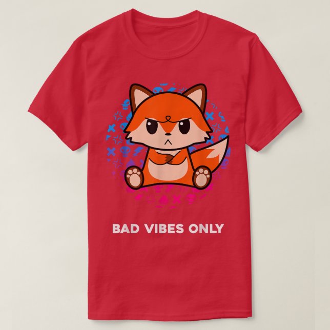 Bad Vibes nur Grumpy Blick Nerd Gothic Fo T-Shirt (Design vorne)