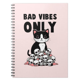 Bad Vibes only - Cat & Skulls Notizblock