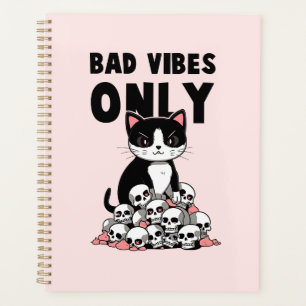 Bad Vibes only - Cat & Skulls Planer