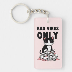 Bad Vibes only - Cat & Skulls Schlüsselanhänger