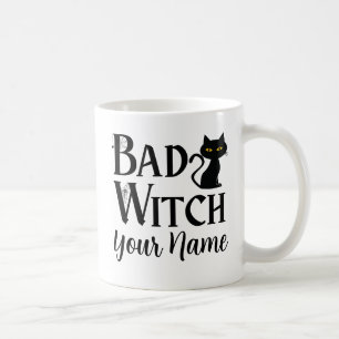 Bad Witch Black Cat Halloween Kaffeetasse