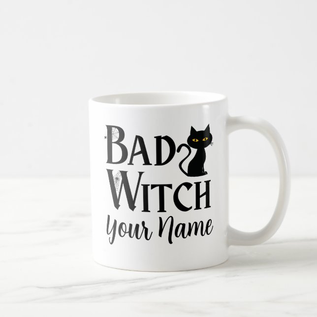Bad Witch Black Cat Halloween Kaffeetasse (Rechts)
