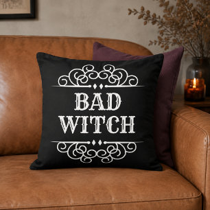Bad Witch Black Custom Halloween Kissen