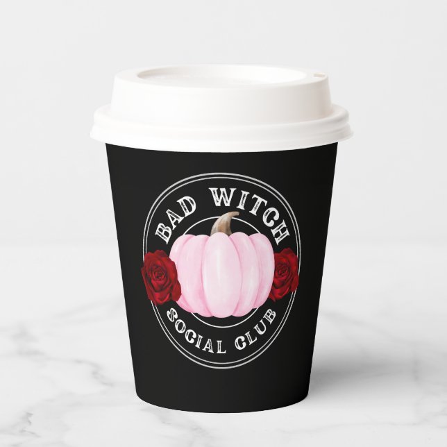 Bad Witch Social Club Halloween Pappbecher (Vorderseite)