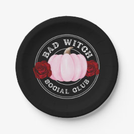 Bad Witch Social Club Halloween Pappteller