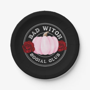 Bad Witch Social Club Halloween Pappteller