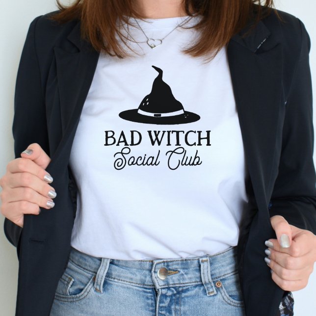 Bad Witch Social Club Womens Halloween T-Shirt (Von Creator hochgeladen)