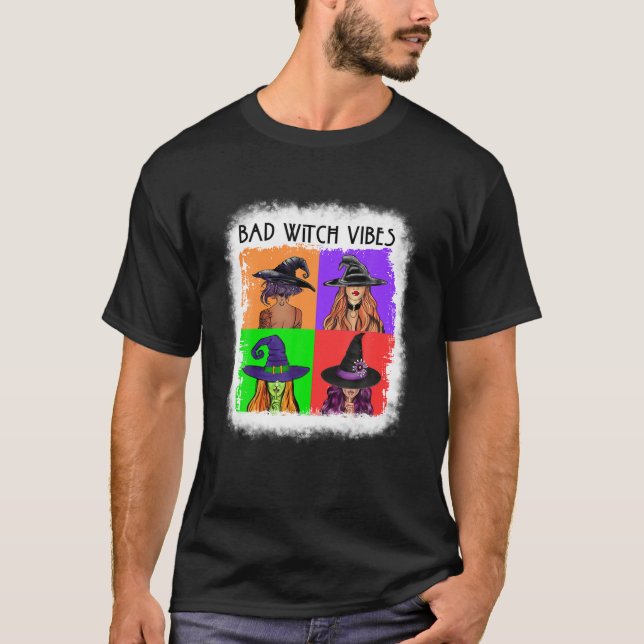 Bad Witch Vibes Halloween Basic Hexe Lover Funny T-Shirt (Vorderseite)