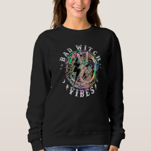 Bad Witch Vibes Peace Hand Leopard Hexen Gothic Sweatshirt