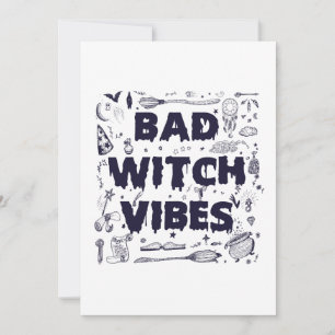 Bad Witche Vibes Funny Spooky Halloween Spirit Einladung