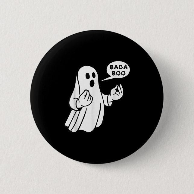 Bada Boo Italienischer Geist Lustiger Halloween T- Button (Vorderseite)