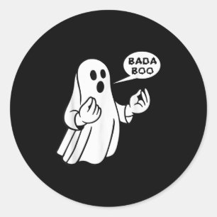 Bada Boo Italienischer Geist Lustiger Halloween T- Runder Aufkleber