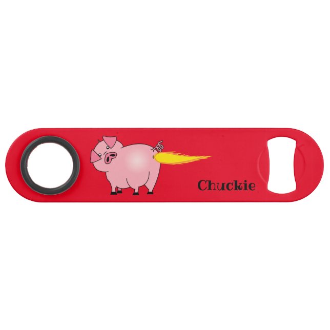 Badass barbecue BBQ Bouton de cochon flamboyant (Devant (Horizontal))