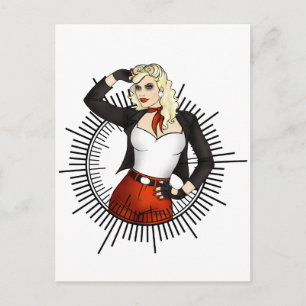 Badass Biker Chick Postkarte