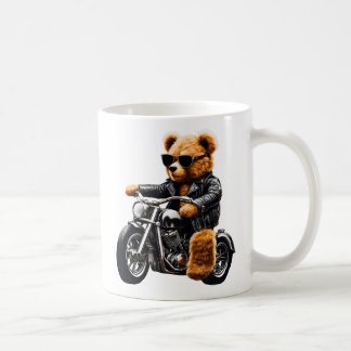 Badass Biker Teddy Bear Art – Funny Leather-Clad Kaffeetasse