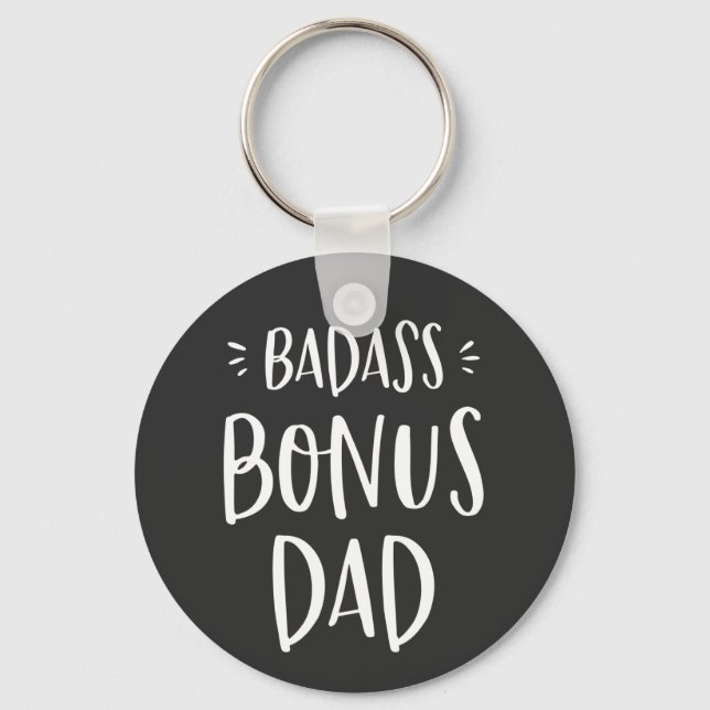 Badass Bonus Vater Cool Stepdad Geschenk für Stepf Schlüsselanhänger (Vorderseite)