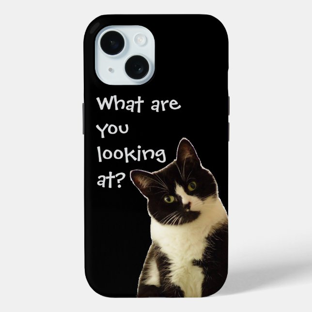 Badass Cat "Was suchen Sie?" Case-Mate iPhone Hülle (Rückseite)