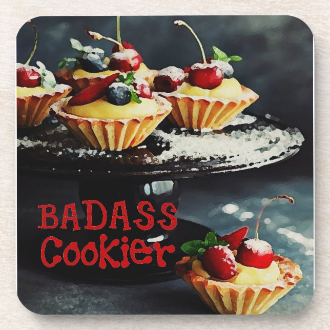 BADASS COOKIER Funny gibt harten UNTERSETZER (Vorderseite)